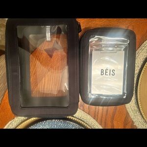 Beis black cosmetic bags